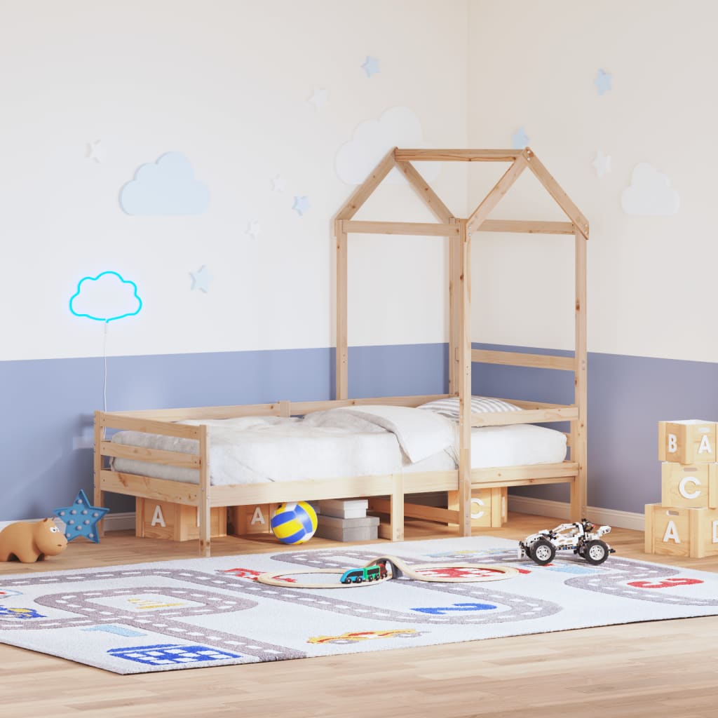 Lit de jour avec toit sans matelas 80x200 cm bois massif - XIOS