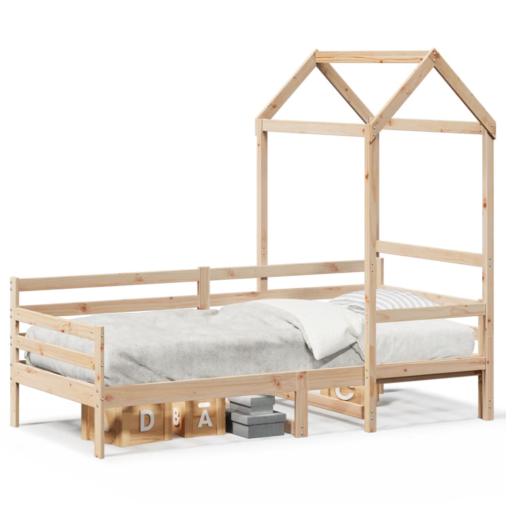 Lit de jour avec toit sans matelas 80x200 cm bois massif - XIOS