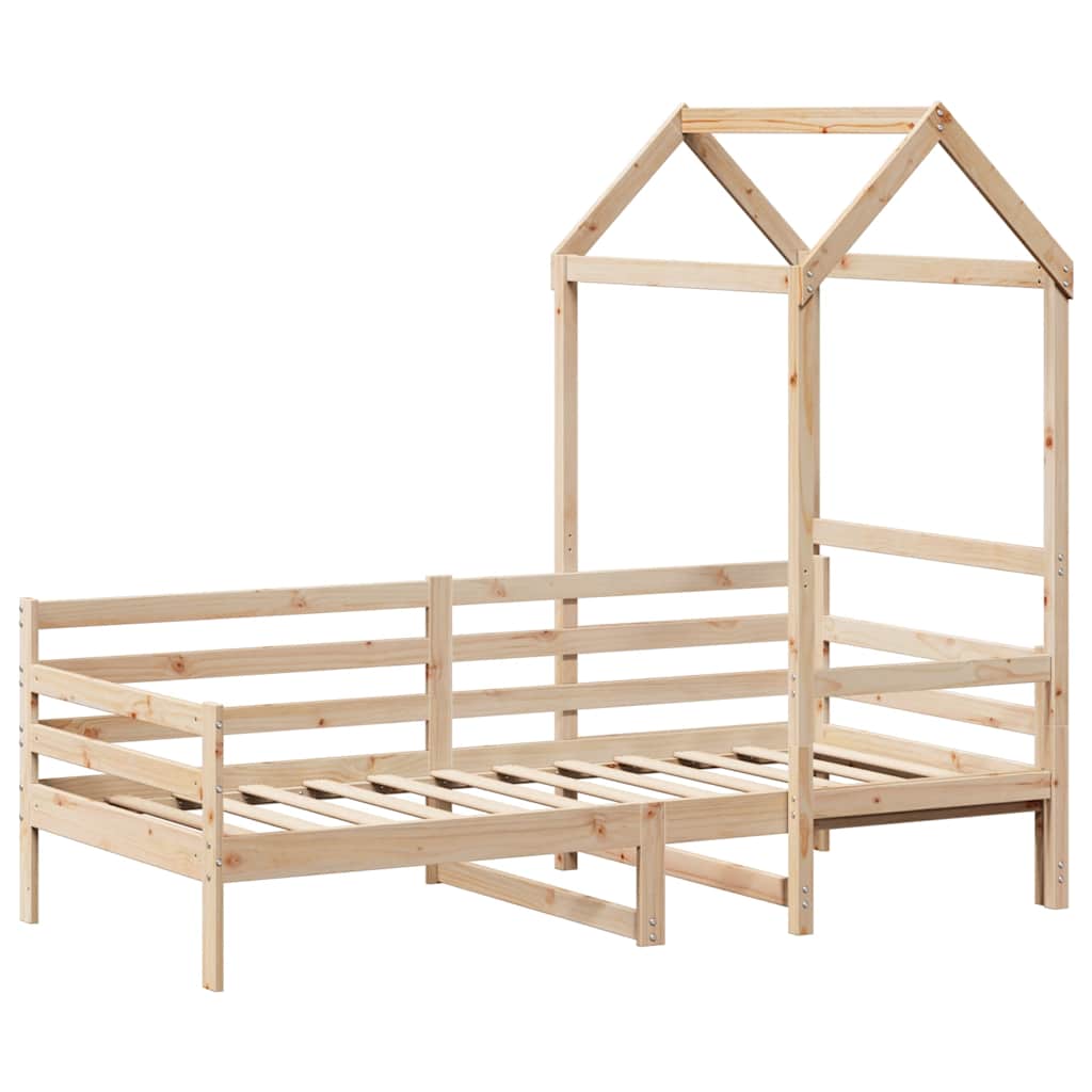 Lit de jour avec toit sans matelas 80x200 cm bois massif - XIOS