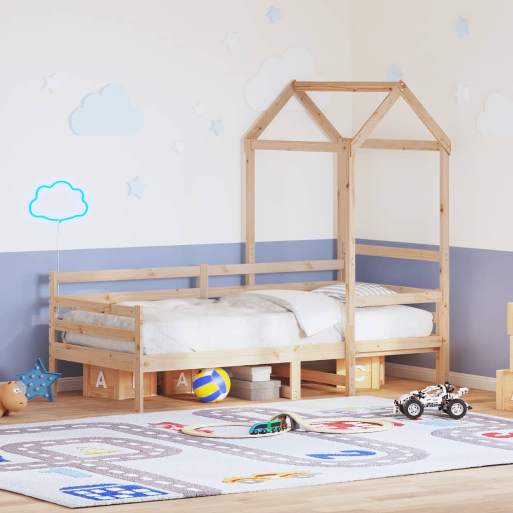 Lit de jour avec toit sans matelas 80x200 cm bois massif - XIOS