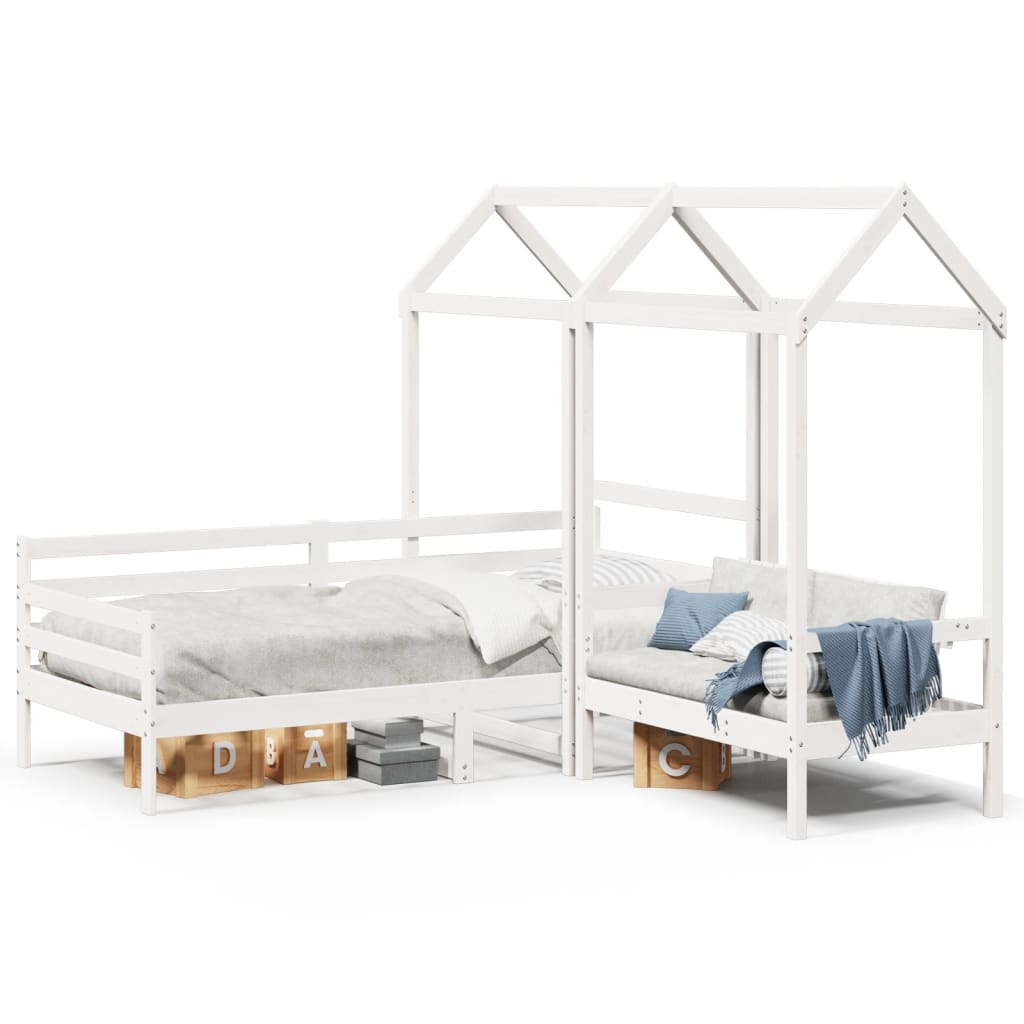 Ensemble de lit de jour et de banc et toit sans matelas blanc - XIOS
