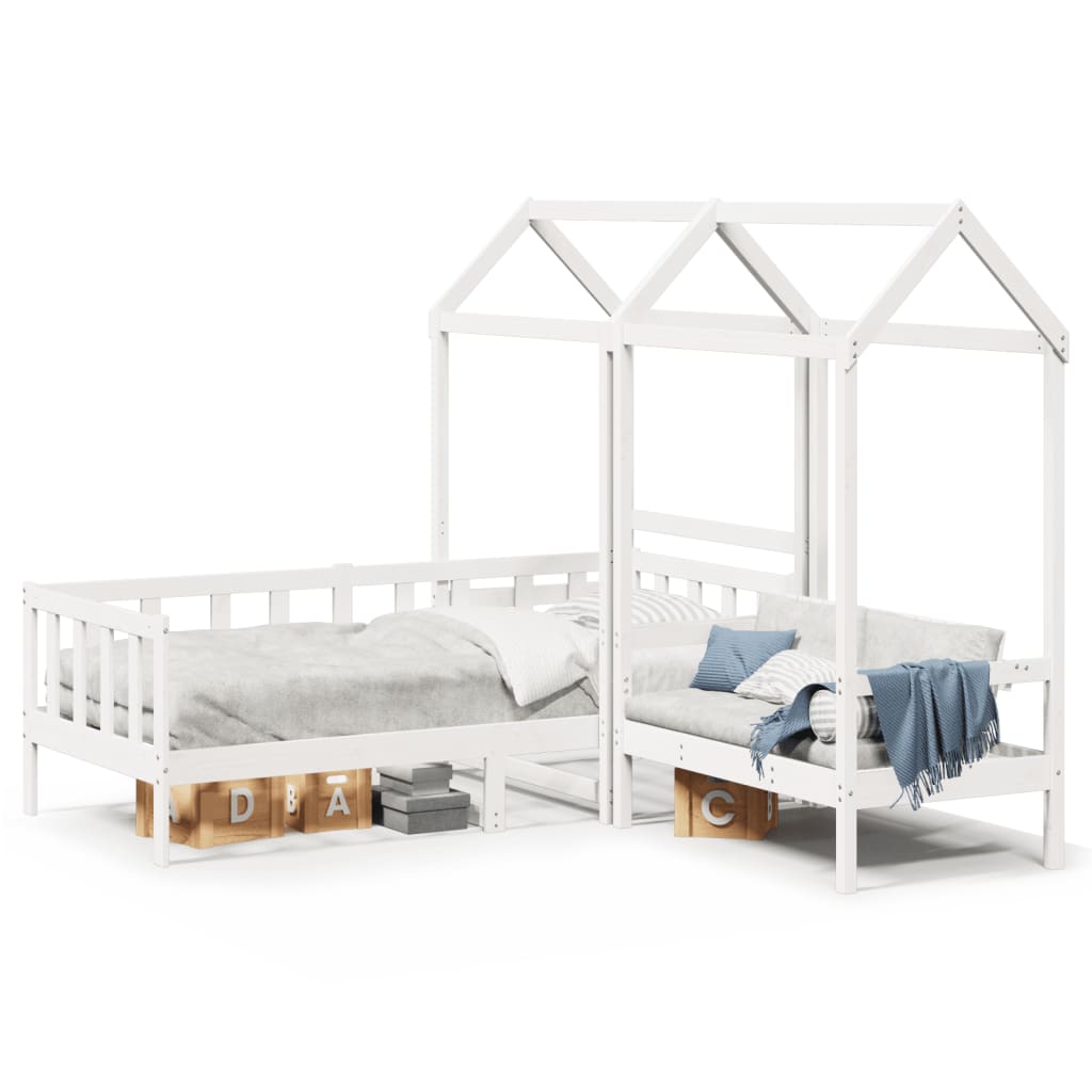 Ensemble de lit de jour et de banc et toit sans matelas blanc 80x200 cm - XIOS