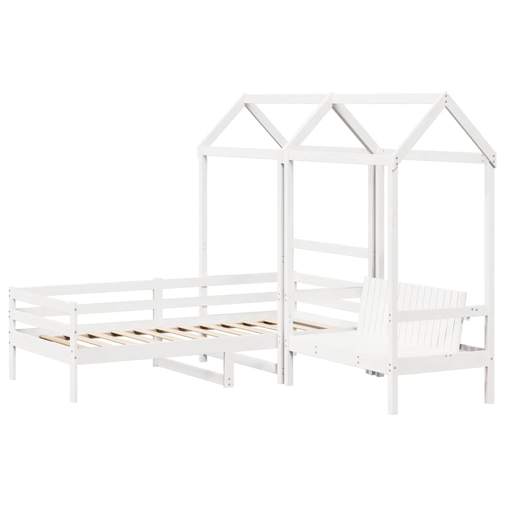 Ensemble de lit de jour et de banc et toit sans matelas blanc 80x200 cm - XIOS