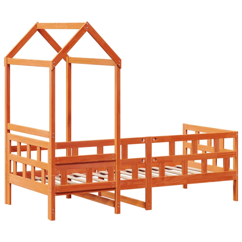 Lit de jour avec toit sans matelas 90x200 cm bois massif - XIOS