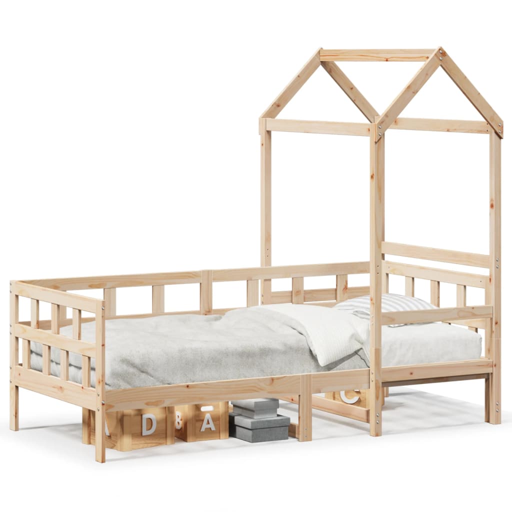 Lit de jour avec toit sans matelas 80x200 cm bois massif - XIOS