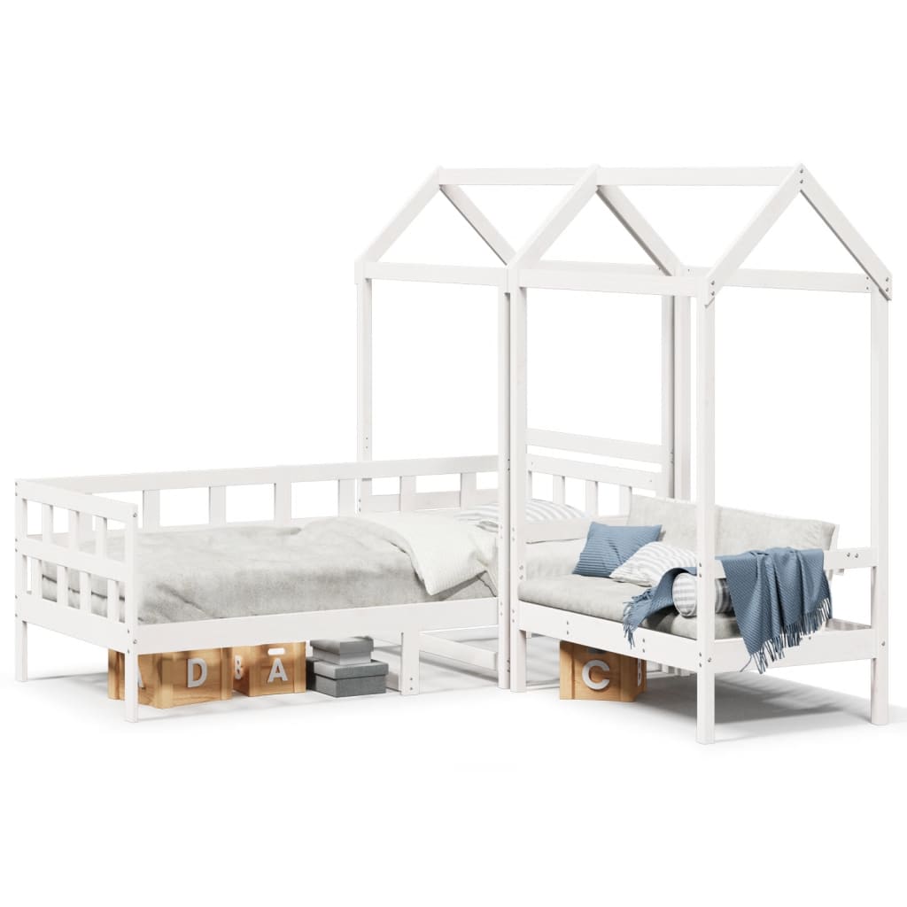 Ensemble de lit de jour avec toit 80x200 cm bois de pin massif - XIOS