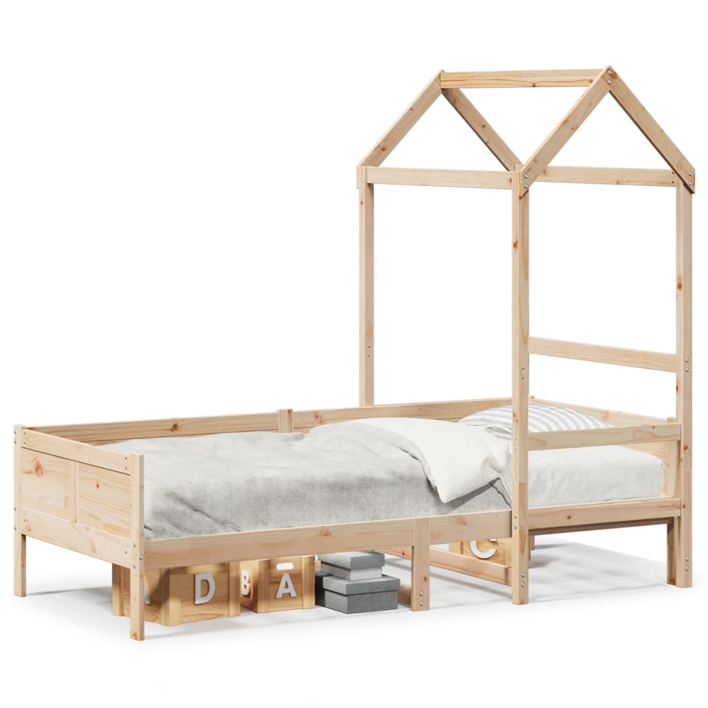 Lit de jour avec toit sans matelas 80x200 cm bois massif - XIOS