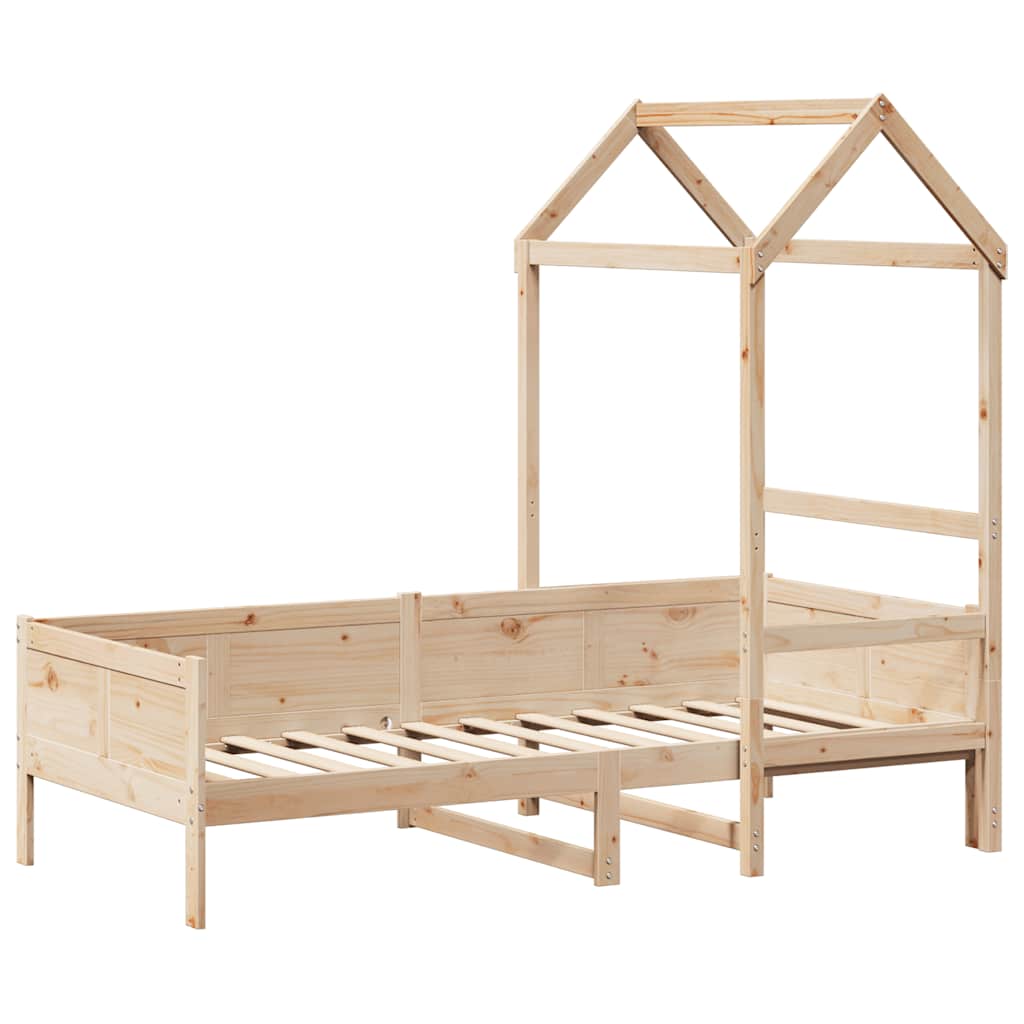 Lit de jour avec toit sans matelas 80x200 cm bois massif - XIOS