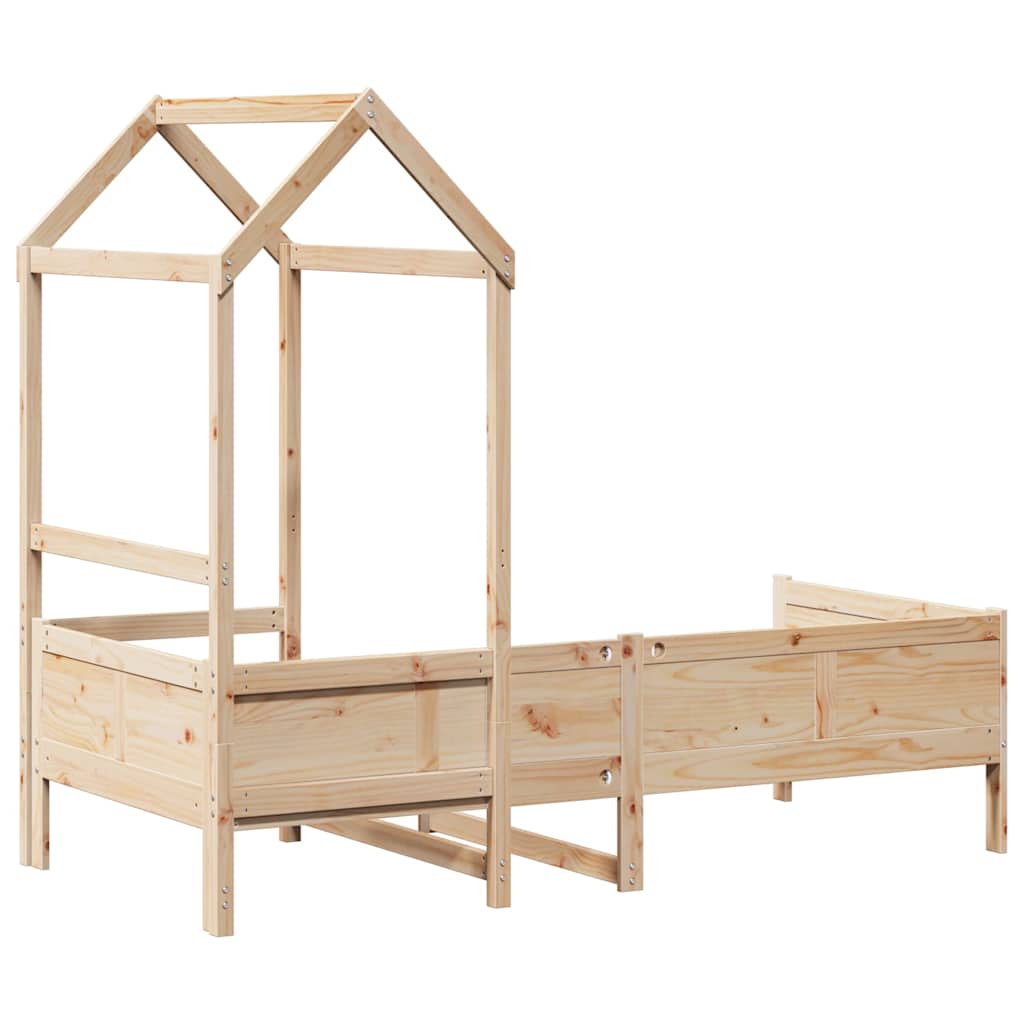 Lit de jour avec toit sans matelas 80x200 cm bois massif - XIOS
