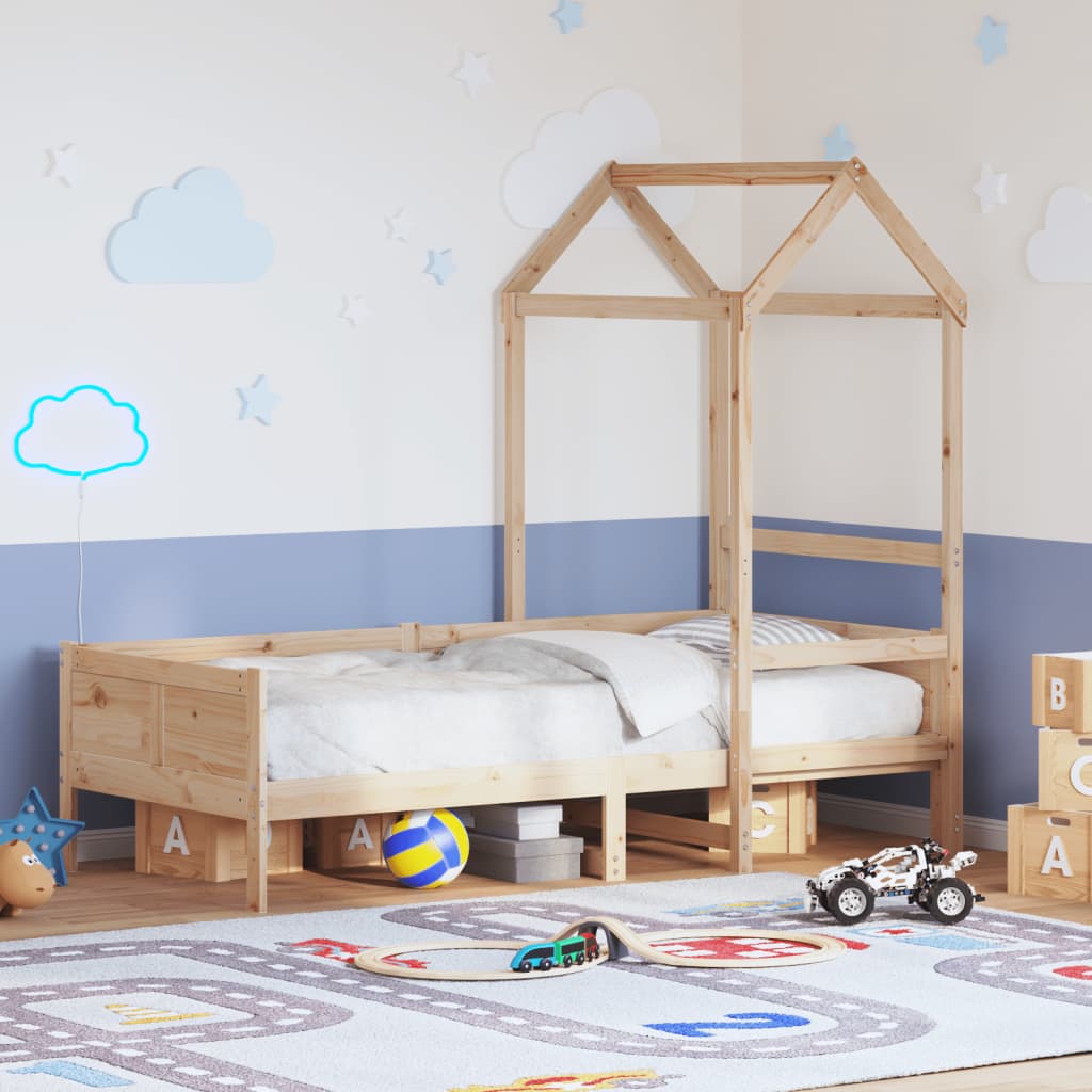 Lit de jour avec toit sans matelas 80x200 cm bois massif - XIOS