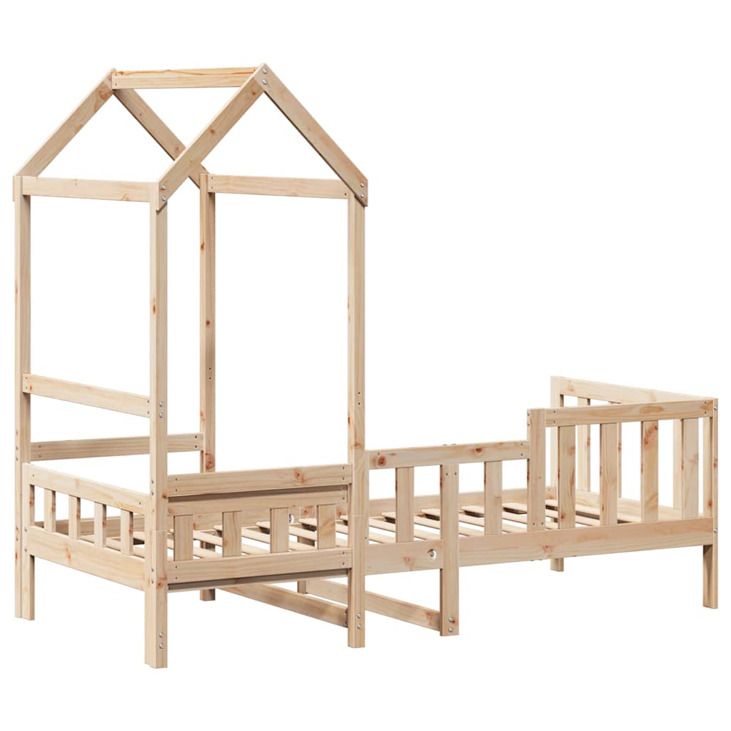 Lit de jour avec toit sans matelas 80x200 cm bois massif - XIOS