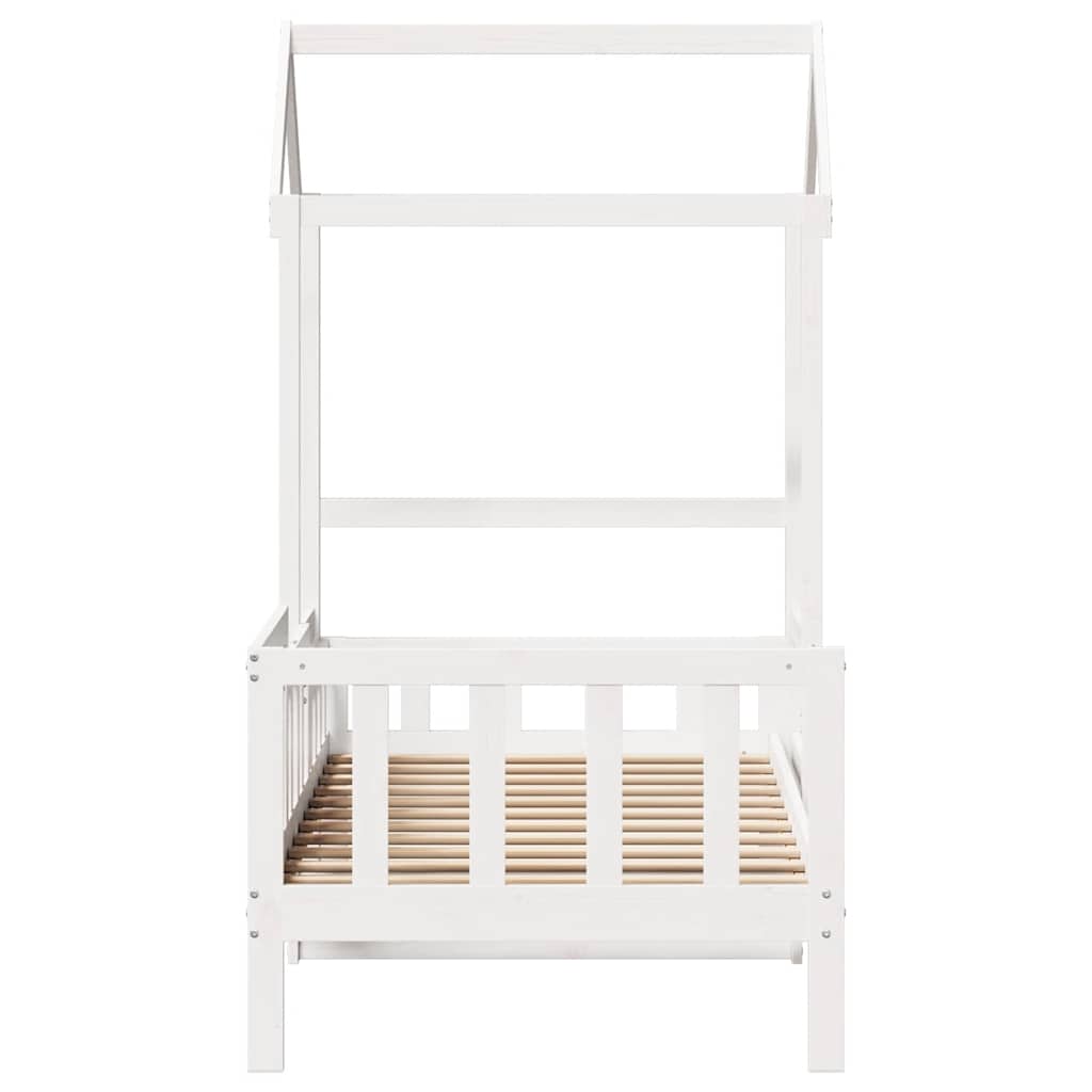 Lit de jour avec toit sans matelas blanc 80x200 cm bois massif - XIOS