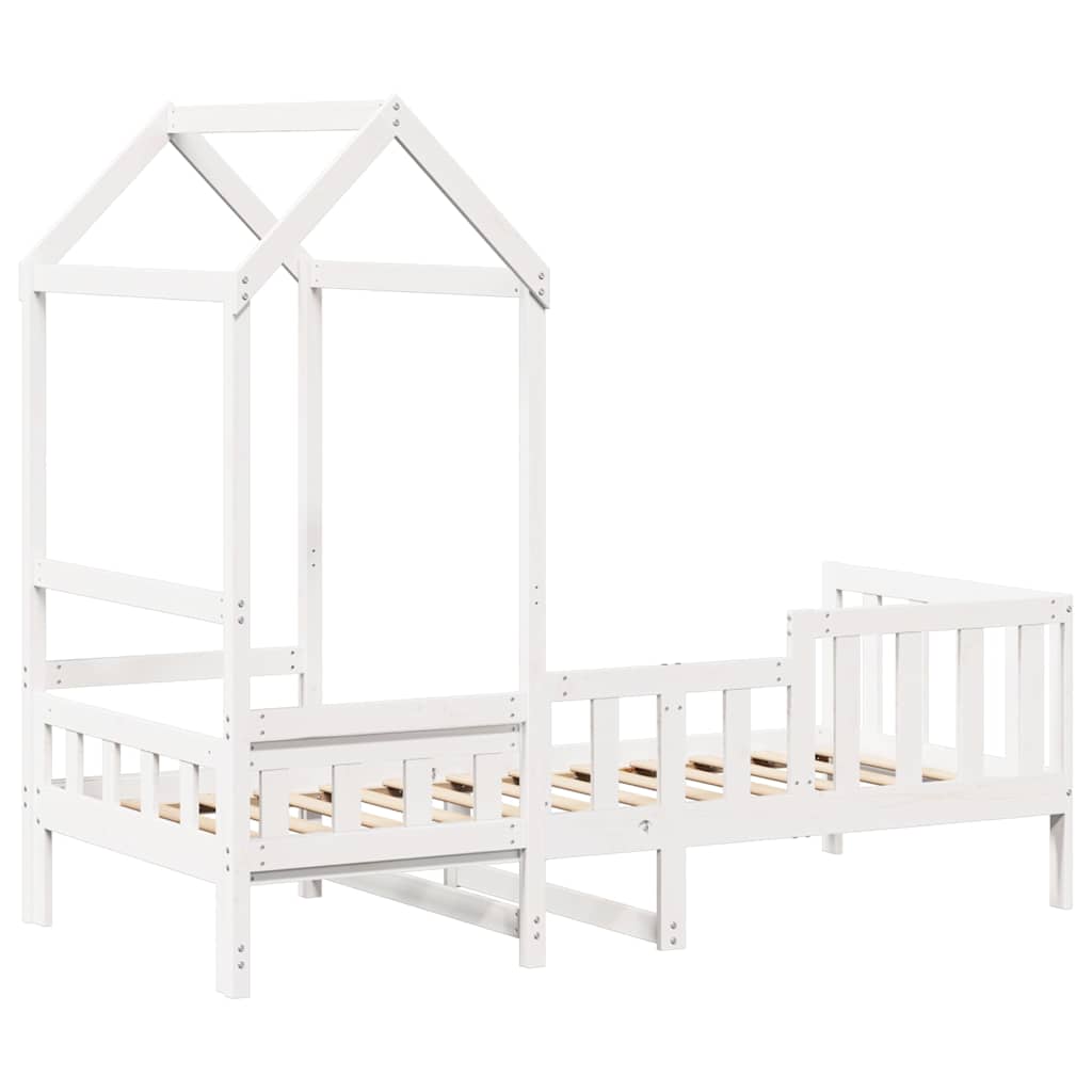 Lit de jour avec toit sans matelas blanc 80x200 cm bois massif - XIOS