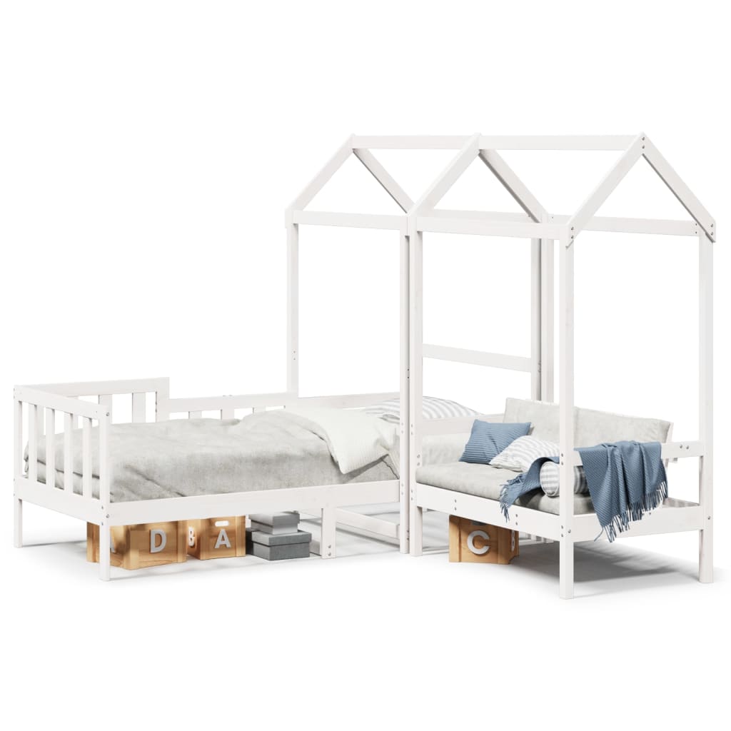 Ensemble de lit de jour et de banc et toit sans matelas blanc - XIOS