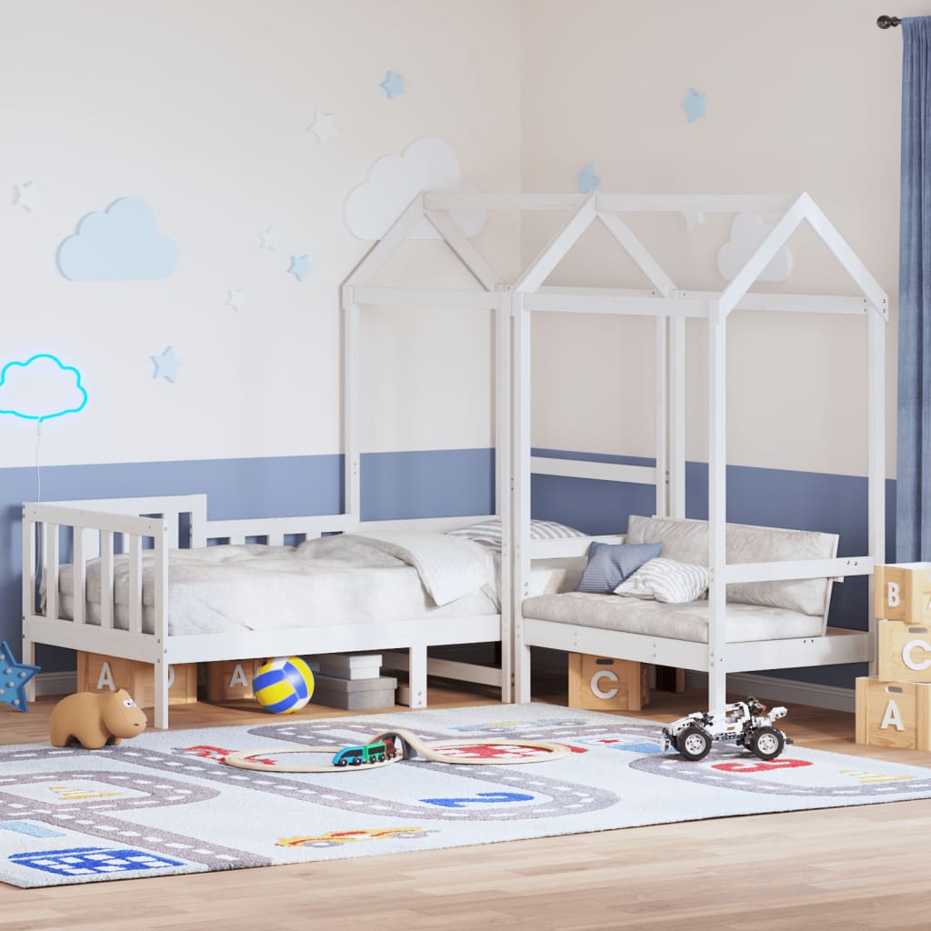 Ensemble de lit de jour et de banc et toit sans matelas blanc - XIOS
