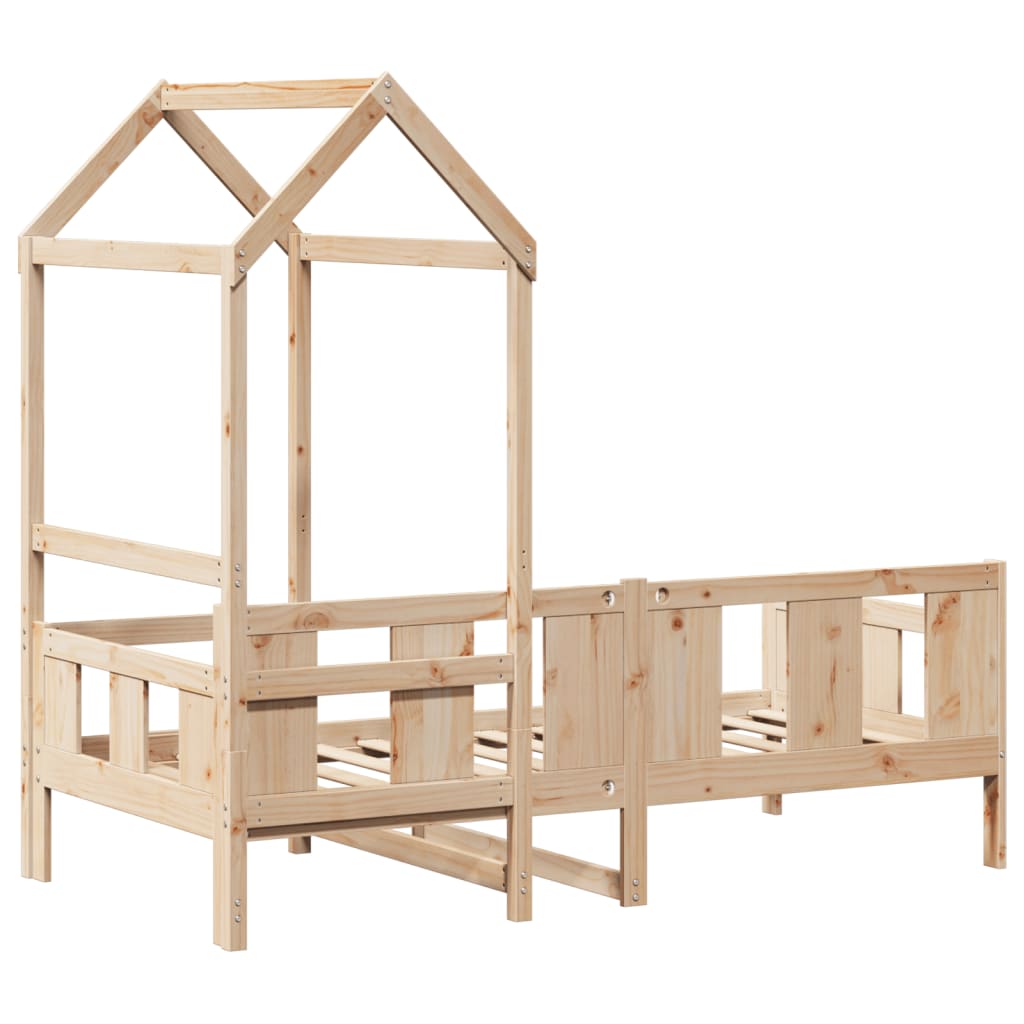 Lit de jour avec toit sans matelas 90x200 cm bois massif