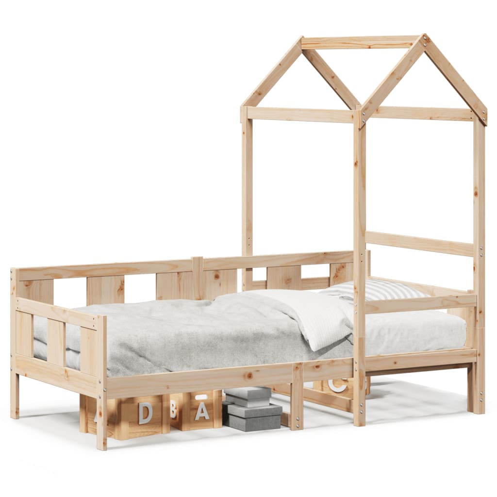 Lit de jour avec toit sans matelas 90x190 cm bois massif - XIOS