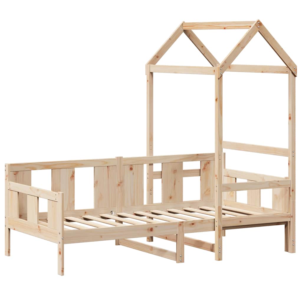 Lit de jour avec toit sans matelas 90x190 cm bois massif - XIOS