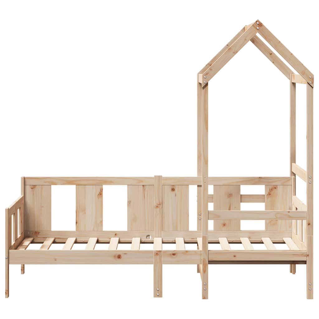 Lit de jour avec toit sans matelas 90x190 cm bois massif - XIOS