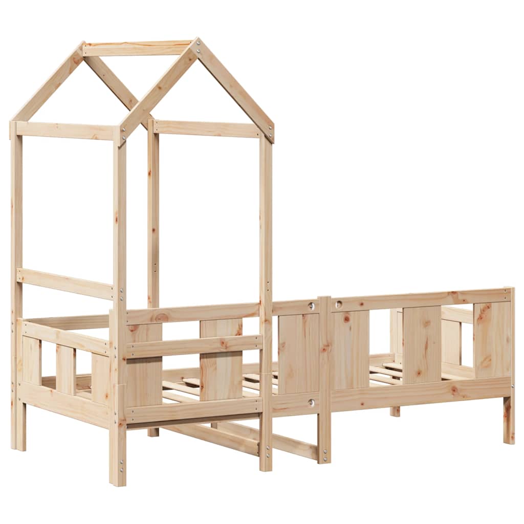 Lit de jour avec toit sans matelas 90x190 cm bois massif - XIOS