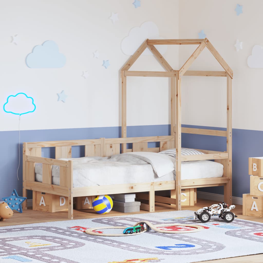 Lit de jour avec toit sans matelas 90x190 cm bois massif - XIOS