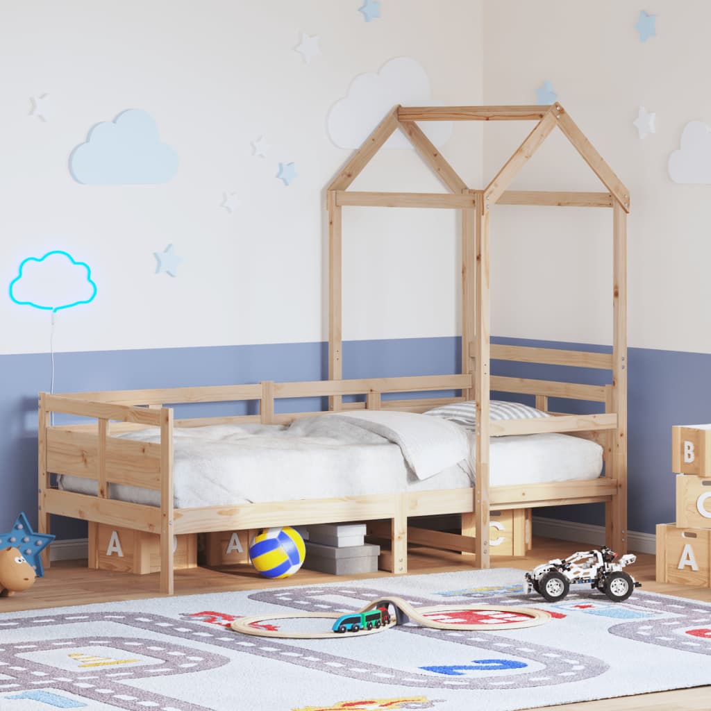 Lit de jour avec toit sans matelas 80x200 cm bois massif - XIOS