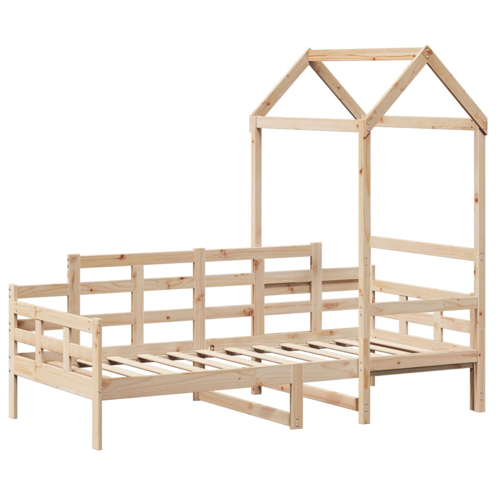 Lit de jour avec toit sans matelas 80x200 cm bois massif - XIOS