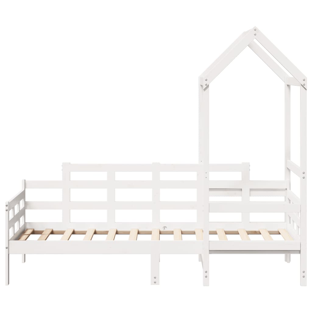 Lit de jour avec toit sans matelas blanc 80x200 cm bois massif - XIOS