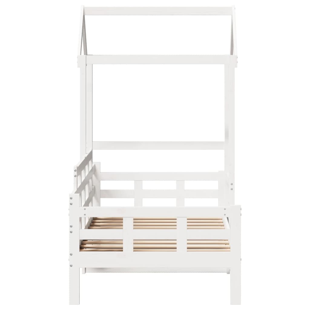 Lit de jour avec toit sans matelas blanc 80x200 cm bois massif - XIOS