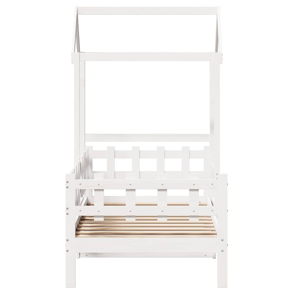 Lit de jour avec toit sans matelas blanc 80x200 cm bois massif - XIOS
