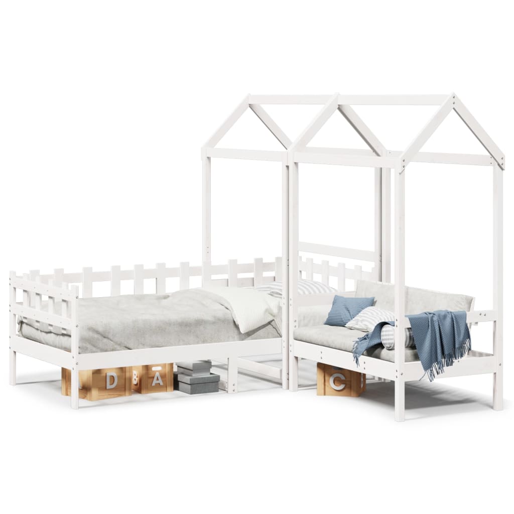 Ensemble de lit de jour et de banc et toit sans matelas blanc - XIOS