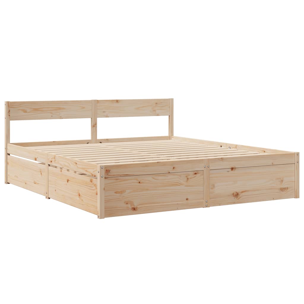 Cadre de lit sans matelas 200x200 cm bois massif de pin - XIOS