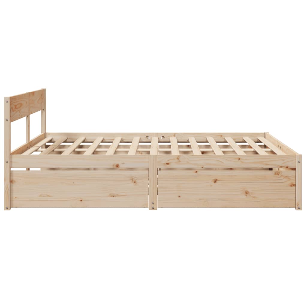 Cadre de lit sans matelas 200x200 cm bois massif de pin - XIOS