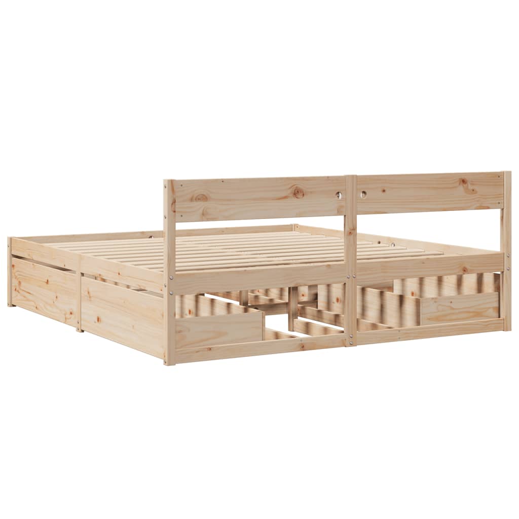 Cadre de lit sans matelas 200x200 cm bois massif de pin - XIOS