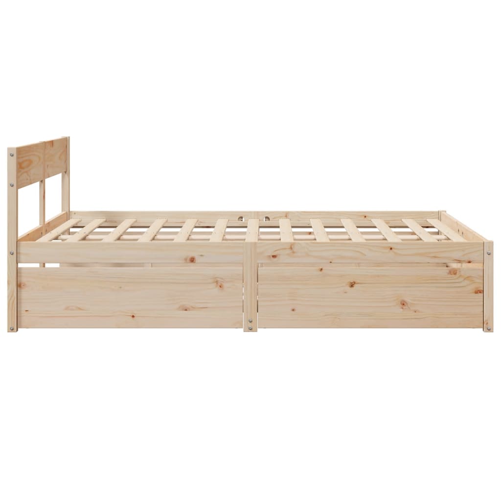 Cadre de lit sans matelas 150x200 cm bois de pin massif - XIOS