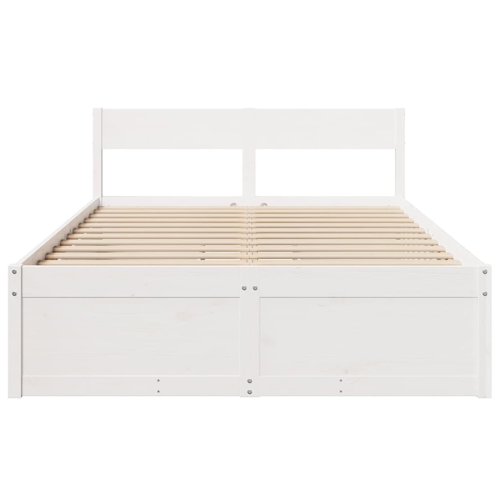 Cadre de lit sans matelas blanc 120x200 cm bois de pin massif - XIOS