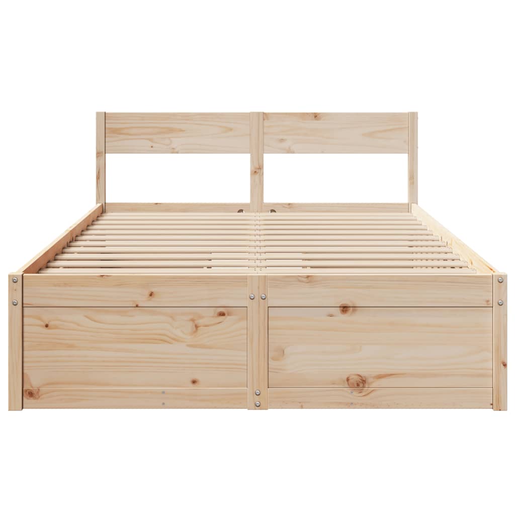 Cadre de lit sans matelas 140x190 cm bois de pin massif - XIOS
