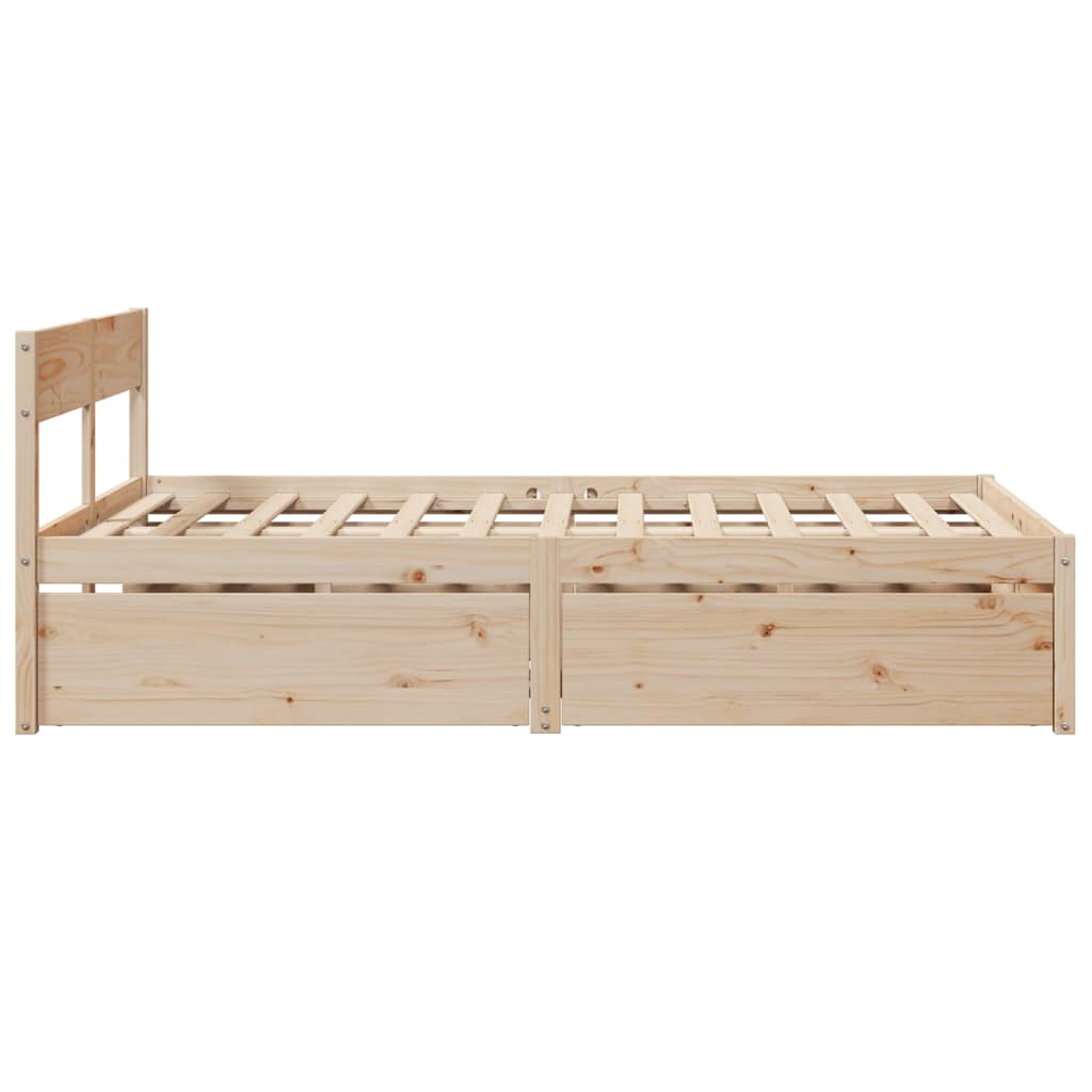 Cadre de lit sans matelas 140x190 cm bois de pin massif - XIOS