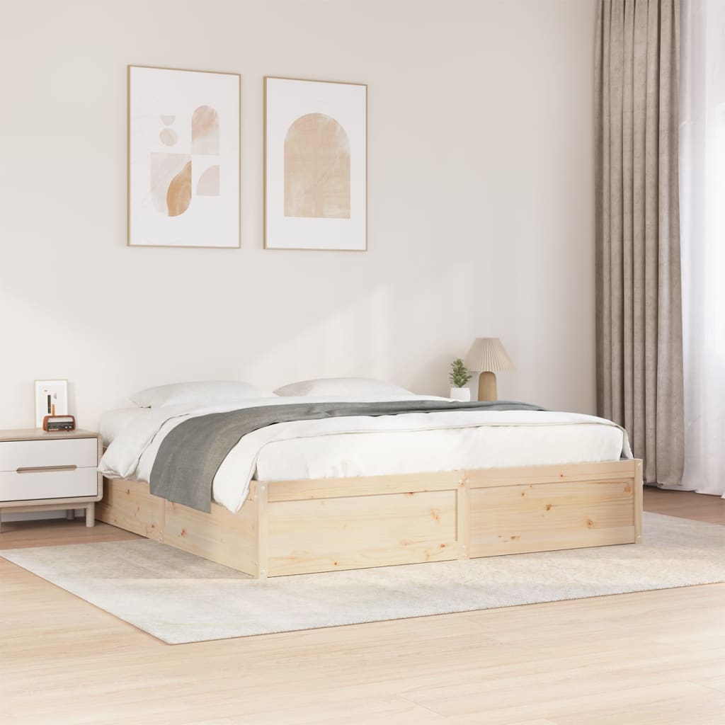 Cadre de lit sans matelas 200x200 cm bois massif de pin - XIOS