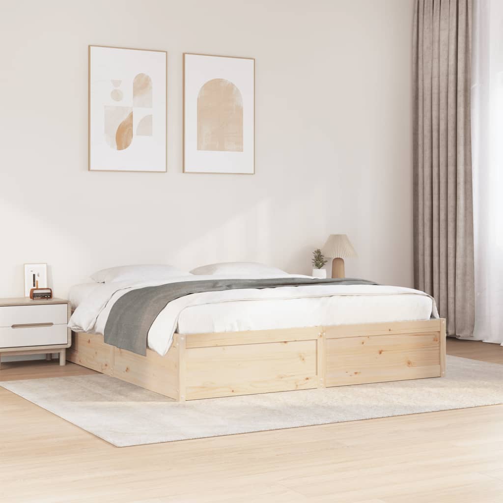 Cadre de lit sans matelas 180x200 cm bois massif de pin - XIOS