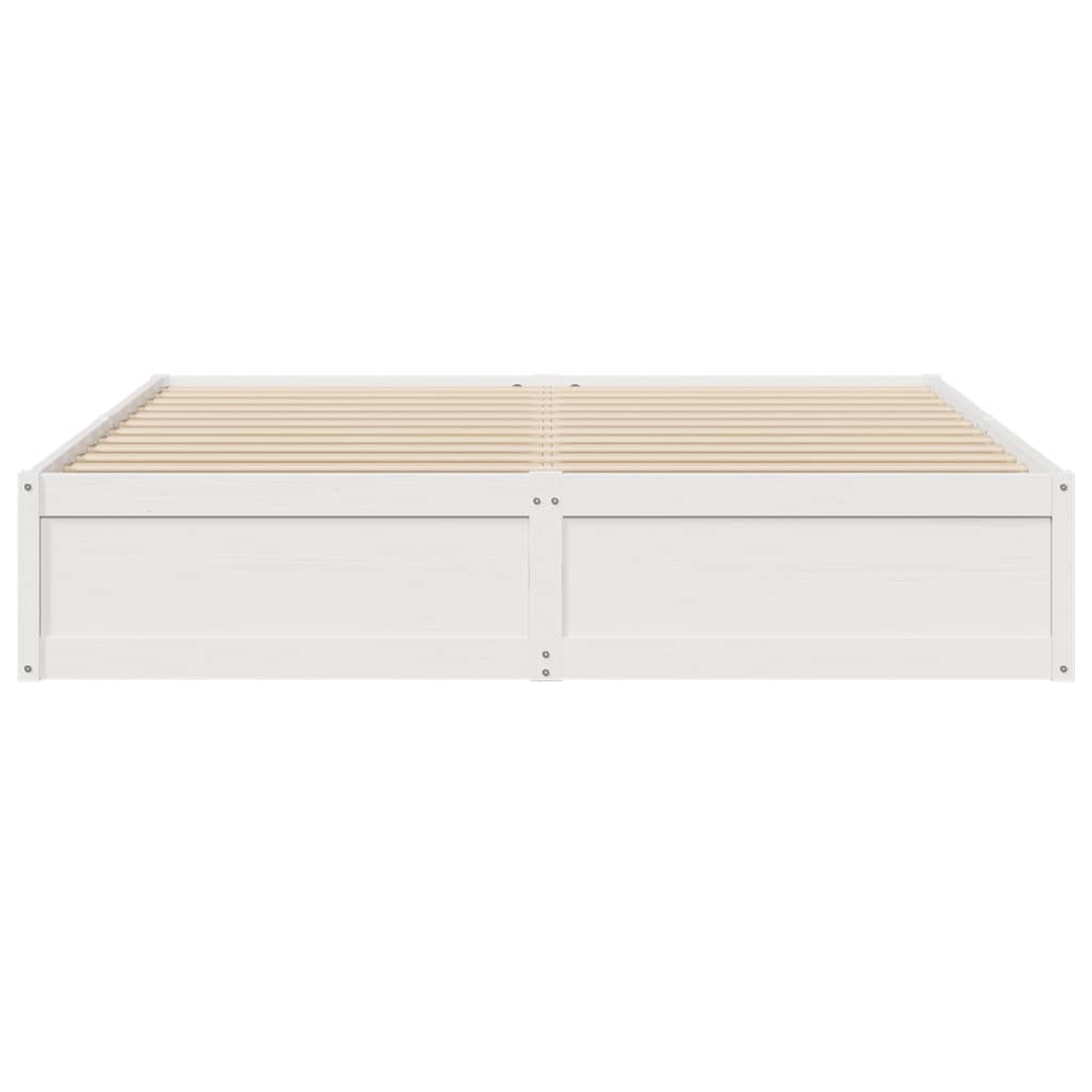 Cadre de lit sans matelas blanc 180x200 cm bois massif de pin - XIOS