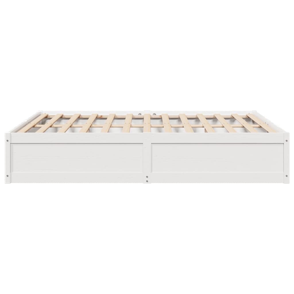 Cadre de lit sans matelas blanc 180x200 cm bois massif de pin - XIOS