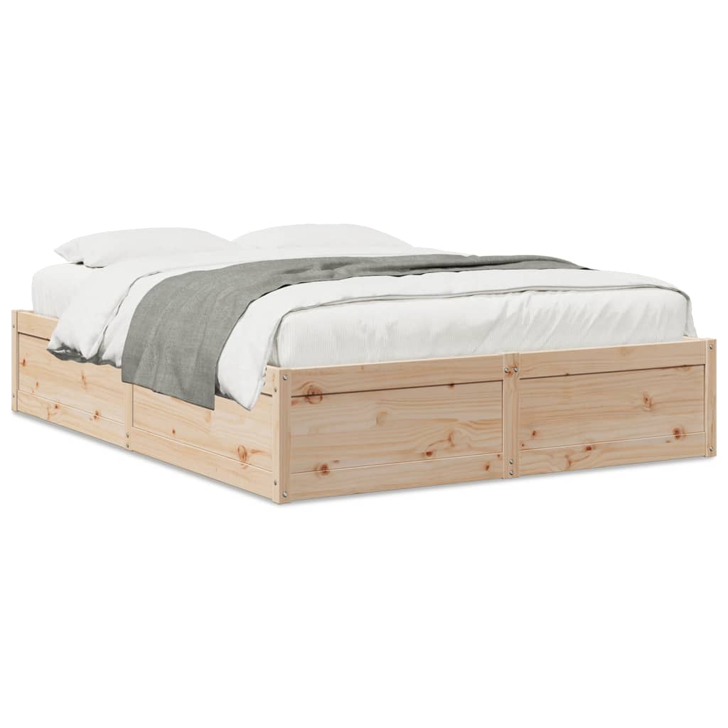Cadre de lit sans matelas 160x200 cm bois massif de pin - XIOS