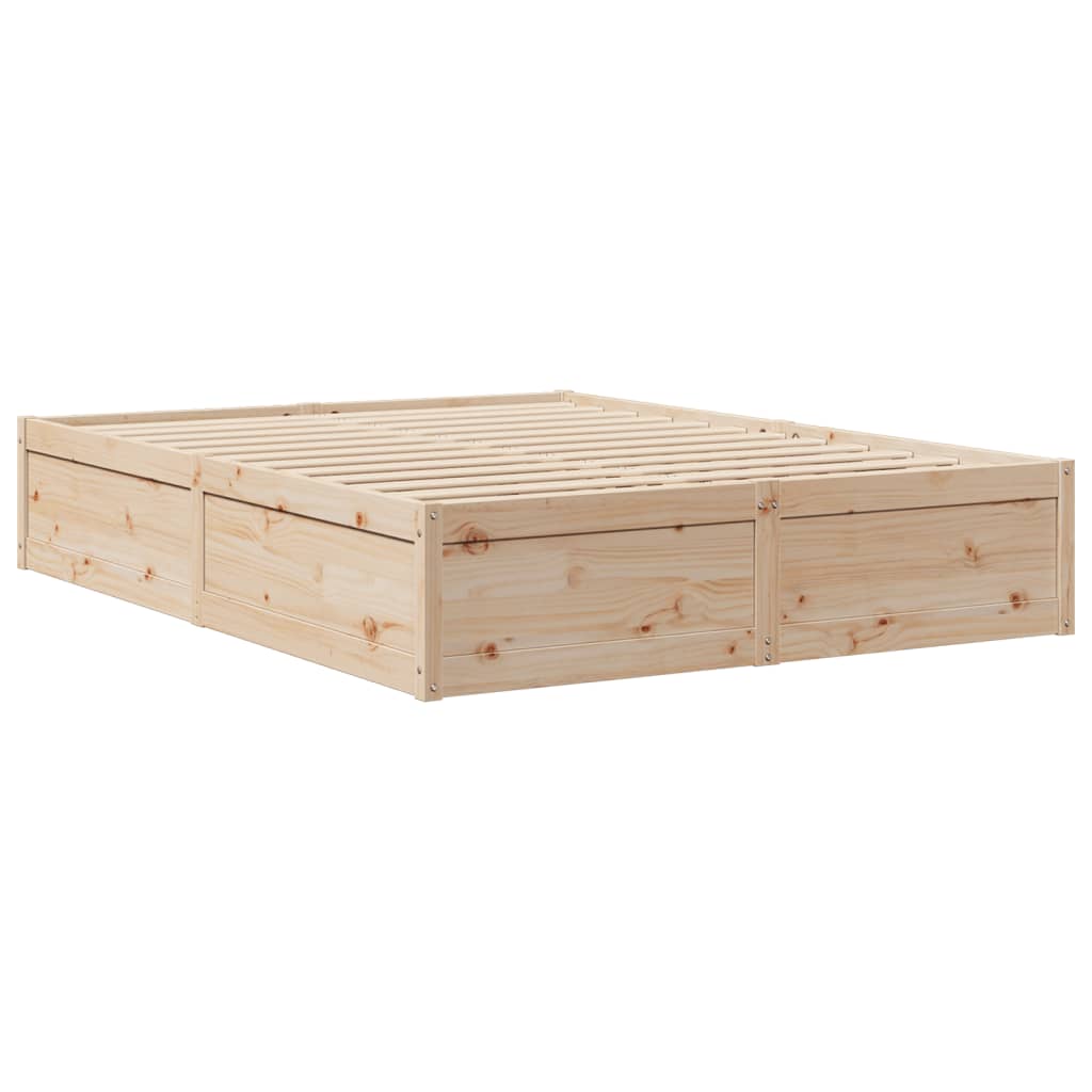 Cadre de lit sans matelas 160x200 cm bois massif de pin - XIOS