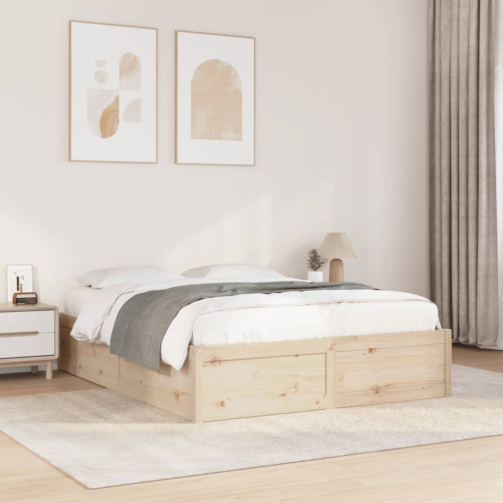 Cadre de lit sans matelas 160x200 cm bois massif de pin - XIOS
