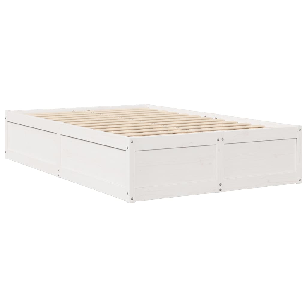 Cadre de lit sans matelas blanc 120x200 cm bois de pin massif - XIOS