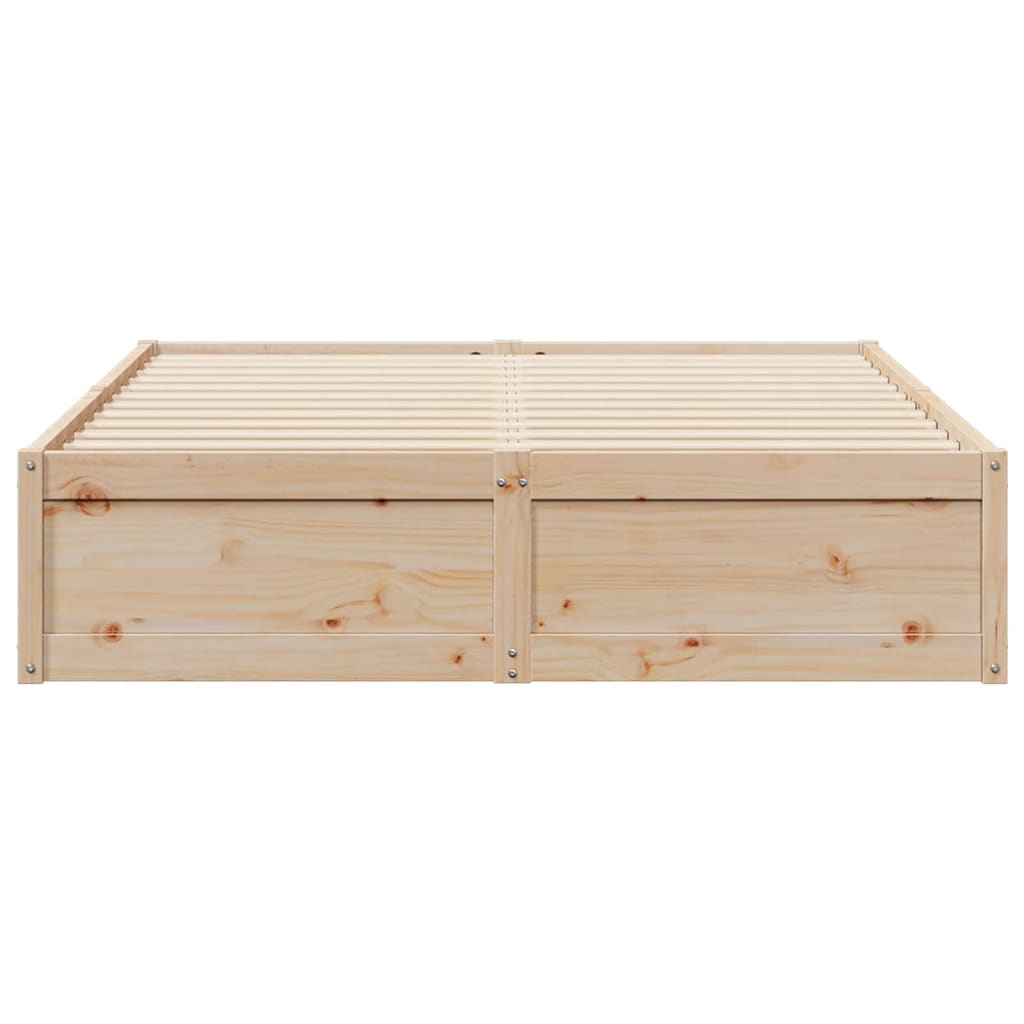 Cadre de lit sans matelas 140x190 cm bois de pin massif - XIOS