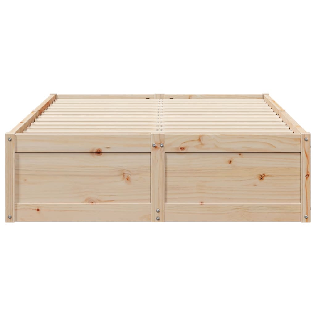 Cadre de lit sans matelas 135x190 cm bois de pin massif - XIOS