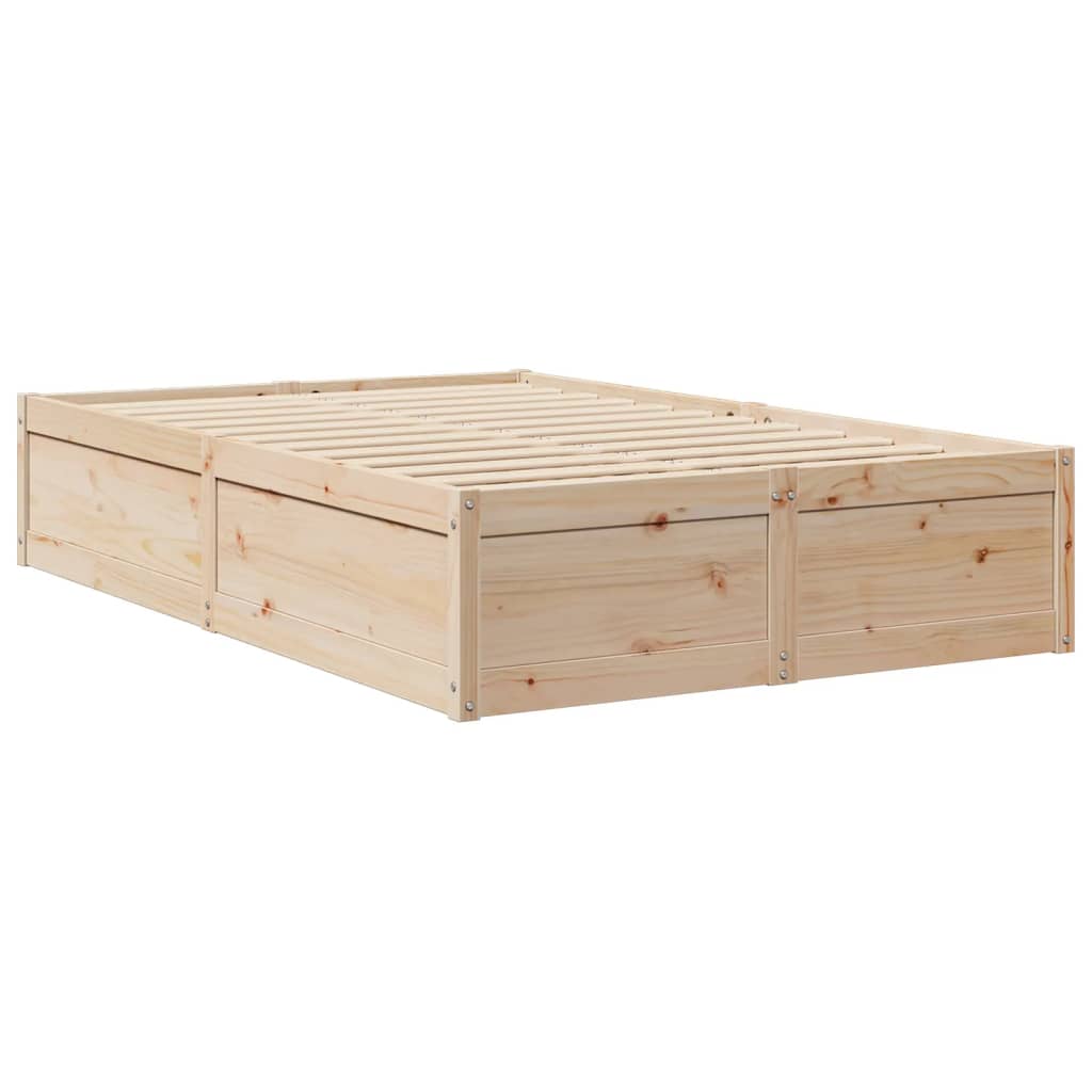 Cadre de lit sans matelas 135x190 cm bois de pin massif - XIOS
