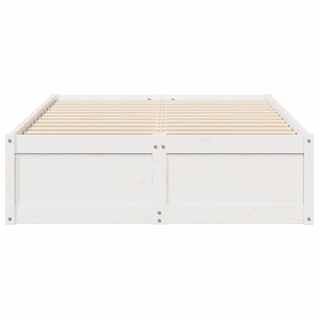 Cadre de lit sans matelas blanc 120x190 cm bois de pin massif - XIOS